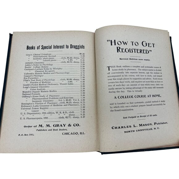 Grays Pharmaceutical Quiz Compend Hardcover Book 1896 12th Ed H.C. Gray Vintage - Picture 9 of 11